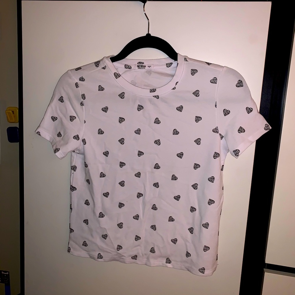 White shirt with black diamonds